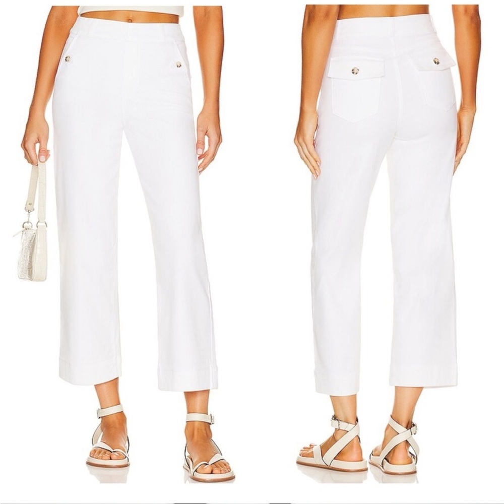 NWT Spanx Stretch Twill Cropped Wide Leg Pants In Bright White Size 2X Petite